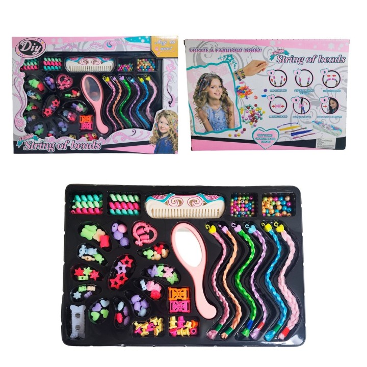 Set Kit Para Hacer Pulseras Y Peinados + Trenzas Extensiones