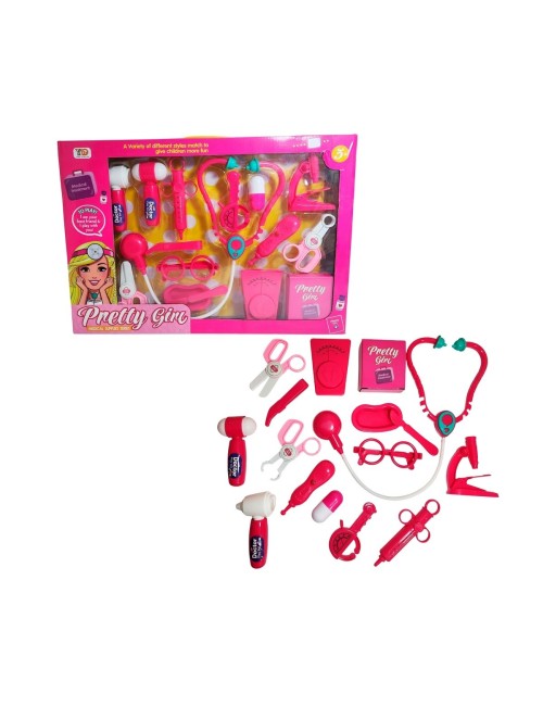 Set Kit Medico Doctora Juguete Utencilios Estetoscopio Niñas