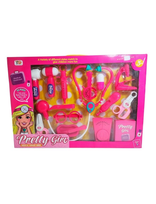 Set Kit Medico Doctora Juguete Utencilios Estetoscopio Niñas