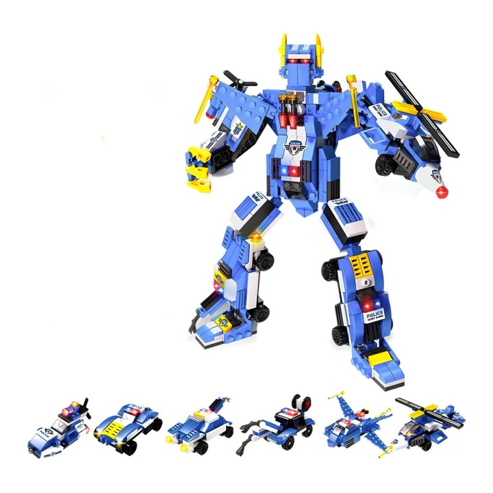 Robot Policia Figura Armable Armatodo Interactivo