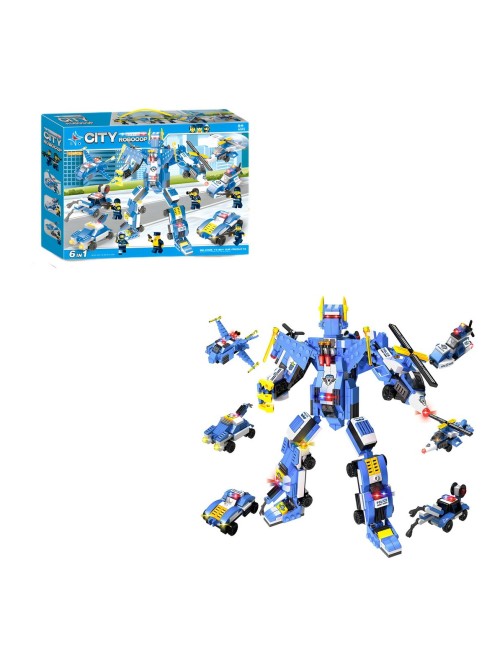 Robot Policia Figura Armable Armatodo Interactivo