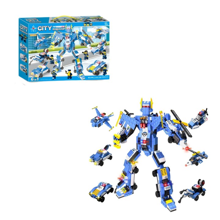 Robot Policia Figura Armable Armatodo Interactivo