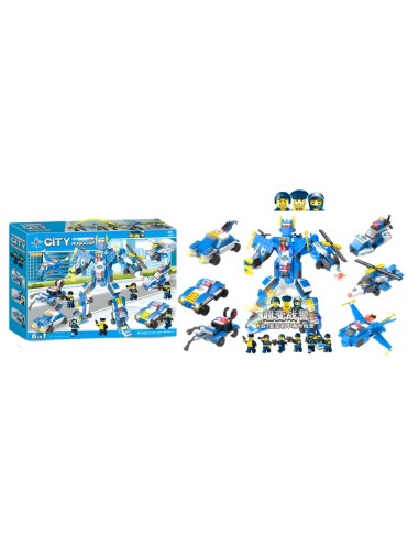 Robot Policia Figura Armable Armatodo Interactivo