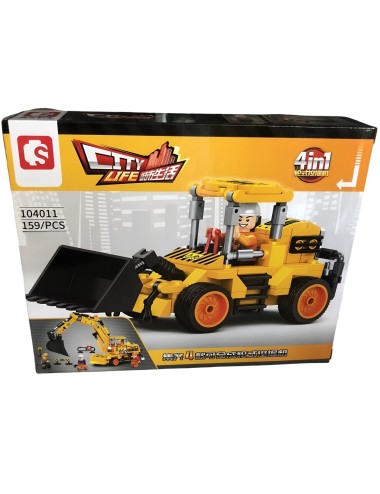 Retroexcavadora City Figura Armable Armatodo Interactivo