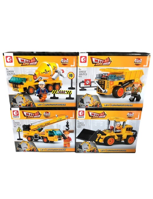 Retroexcavadora City Figura Armable Armatodo Interactivo