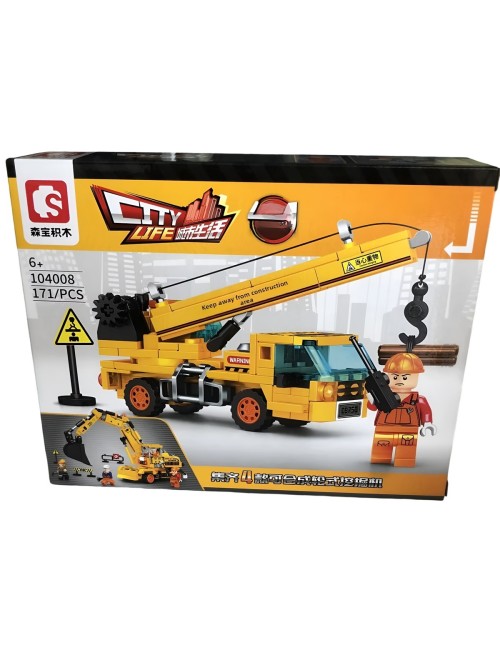 Retroexcavadora City Figura Armable Armatodo Interactivo