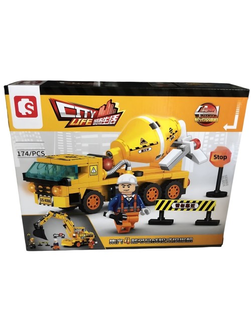 Retroexcavadora City Figura Armable Armatodo Interactivo