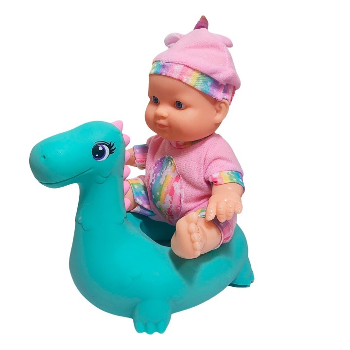 Muñeco Bebe Duo Unicornio Con Flotadores De Unicornio