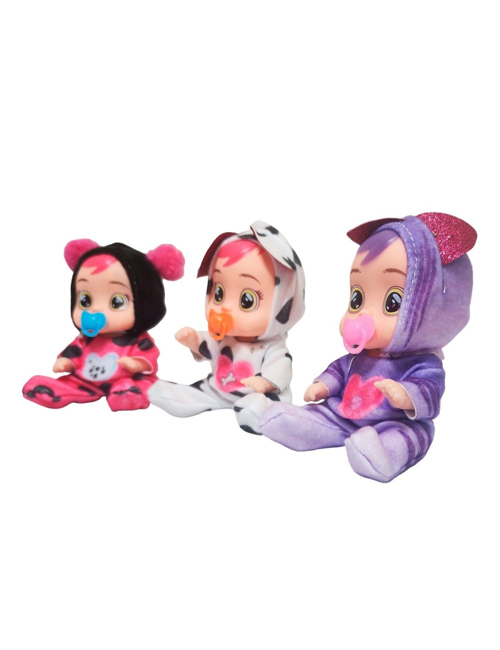 Muñeca Mini Bebe Con Pijama X 3 Unidades + Un Tetero