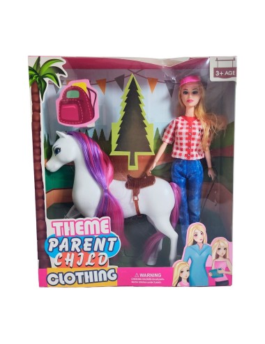 Muñeca Jinete Con Caballo Juguete Niñas