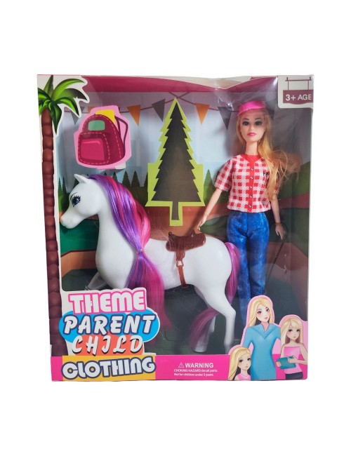 Muñeca Jinete Con Caballo Juguete Niñas