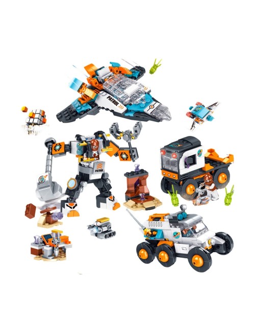 Figura Armable Armatodo Ciudad Espacial Nave Camiones