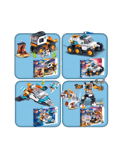 Figura Armable Armatodo Ciudad Espacial Nave Camiones