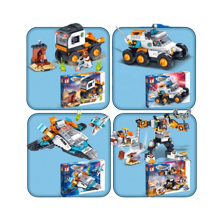 Figura Armable Armatodo Ciudad Espacial Nave Camiones