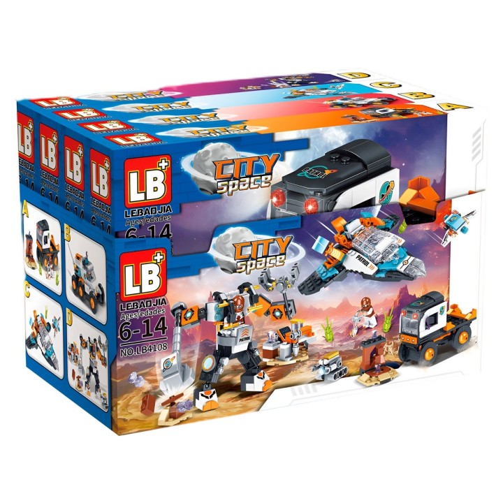 Figura Armable Armatodo Ciudad Espacial Nave Camiones
