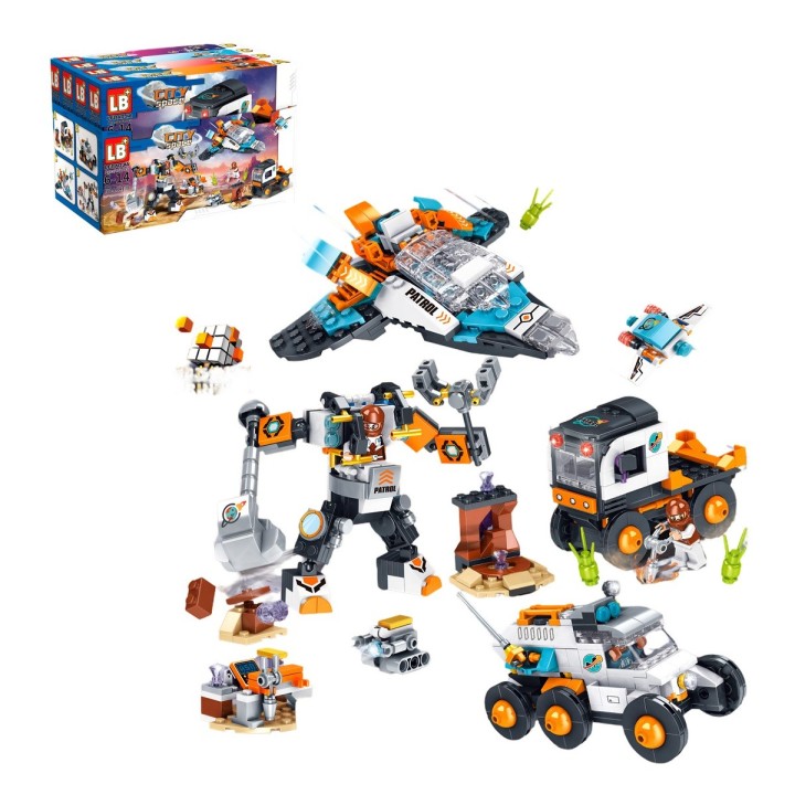 Figura Armable Armatodo Ciudad Espacial Nave Camiones