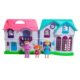 Casa De Muñeca Con Muebles Personajes Mediana Juguete