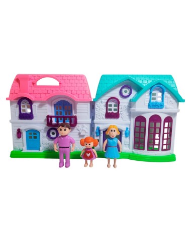 Casa De Muñeca Con Muebles Personajes Mediana Juguete