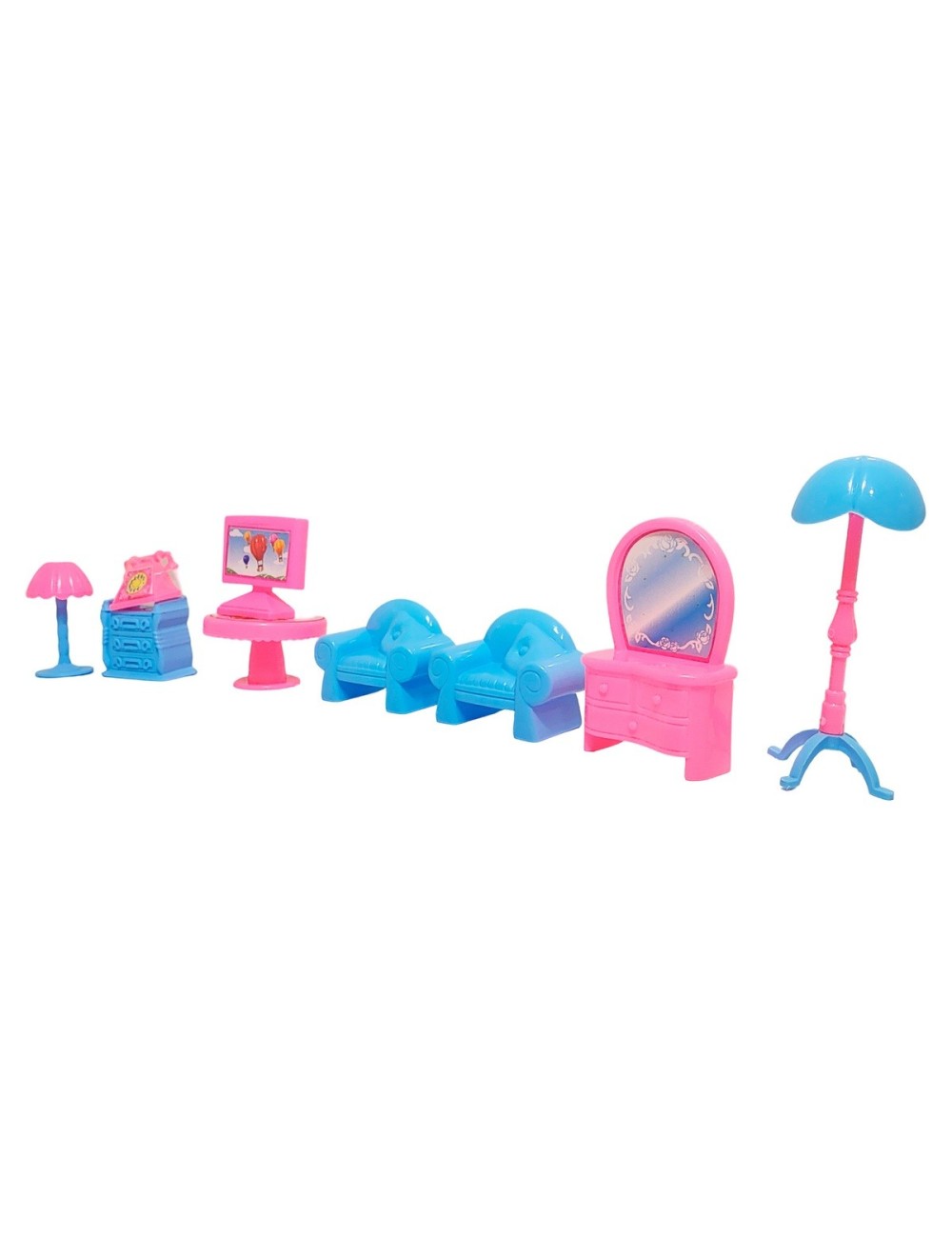 Casa De Muñeca Con Muebles Personajes Mediana Juguete