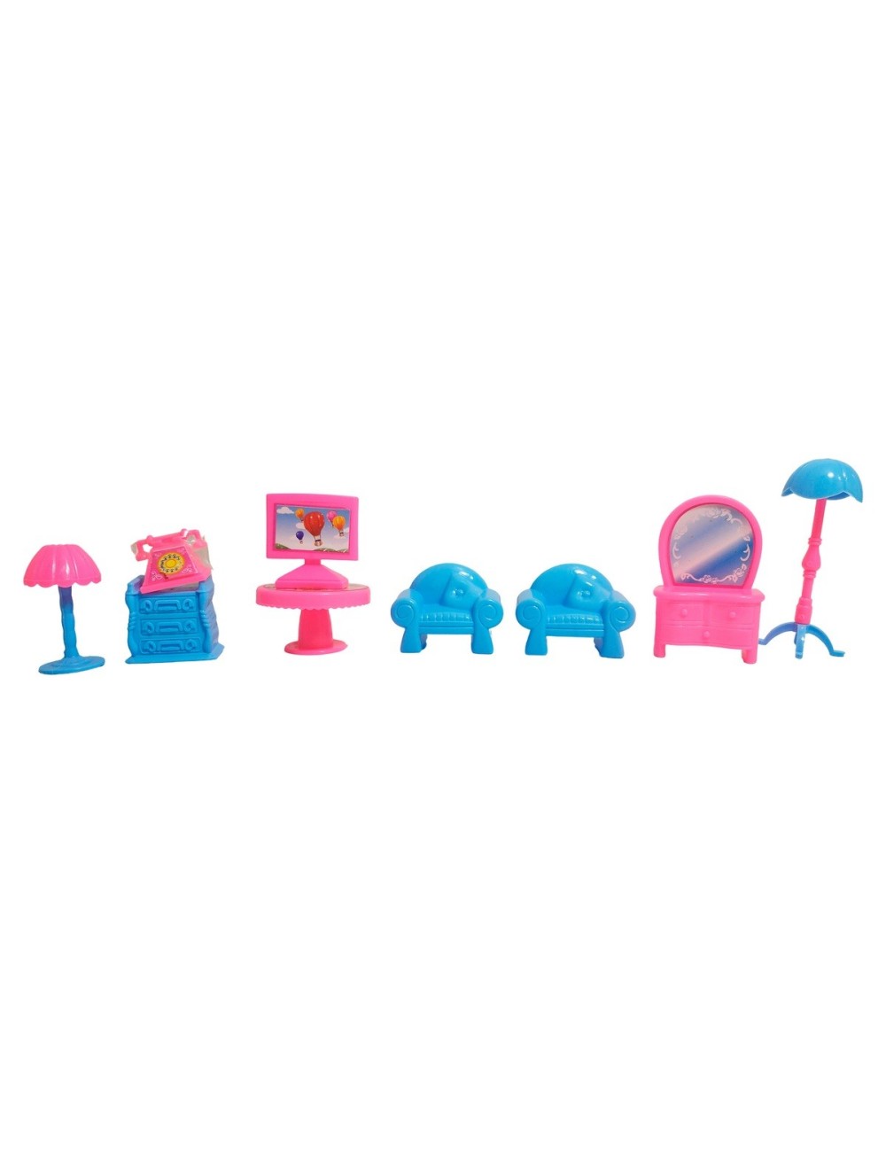 Casa De Muñeca Con Muebles Personajes Mediana Juguete