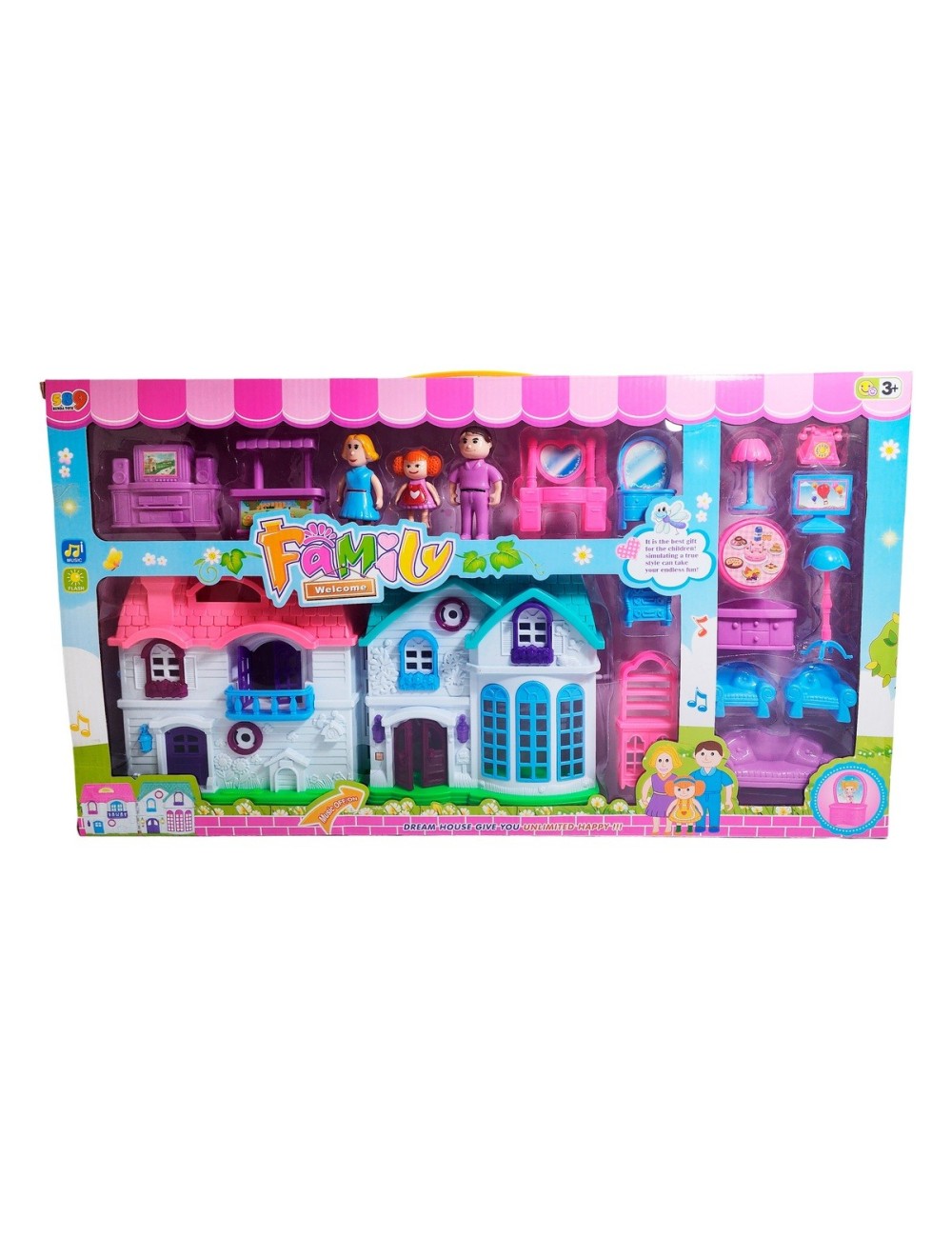 Casa De Muñeca Con Muebles Personajes Extra Grande Juguete