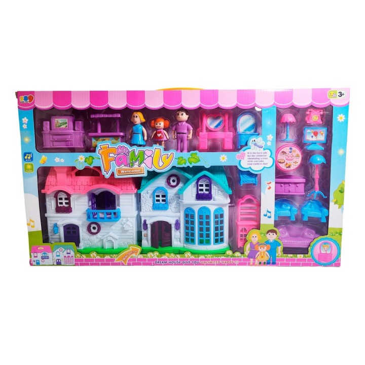 Casa De Muñeca Con Muebles Personajes Extra Grande Juguete