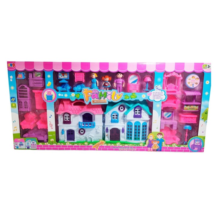 Casa De Muñeca Con Muebles Personajes Grande Juguete