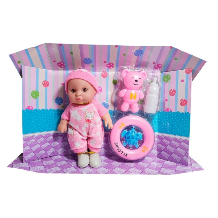 Muneco Bebe Bebote + Flotador Oso Y Tetero Juguete Niñas