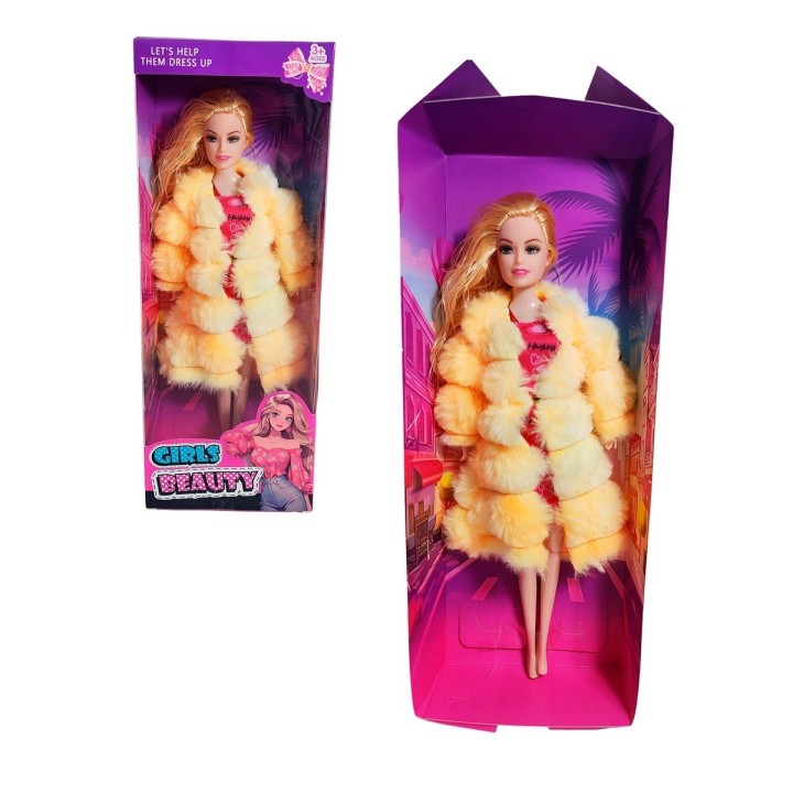 Muñeca Abrigo Peludo Juguete Interactivo Niña