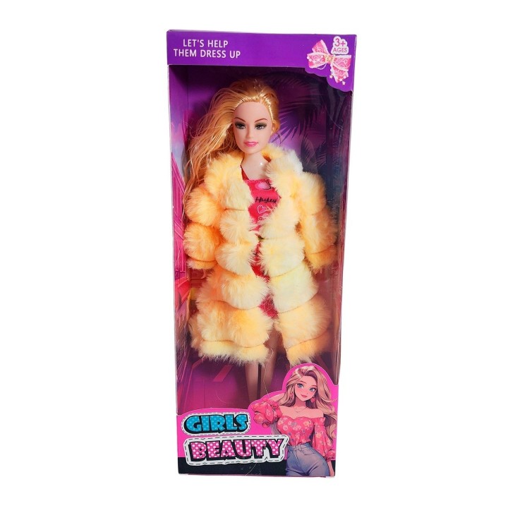 Muñeca Abrigo Peludo Juguete Interactivo Niña