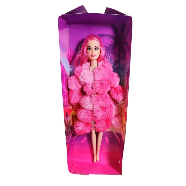 Muñeca Abrigo Peludo Juguete Interactivo Niña