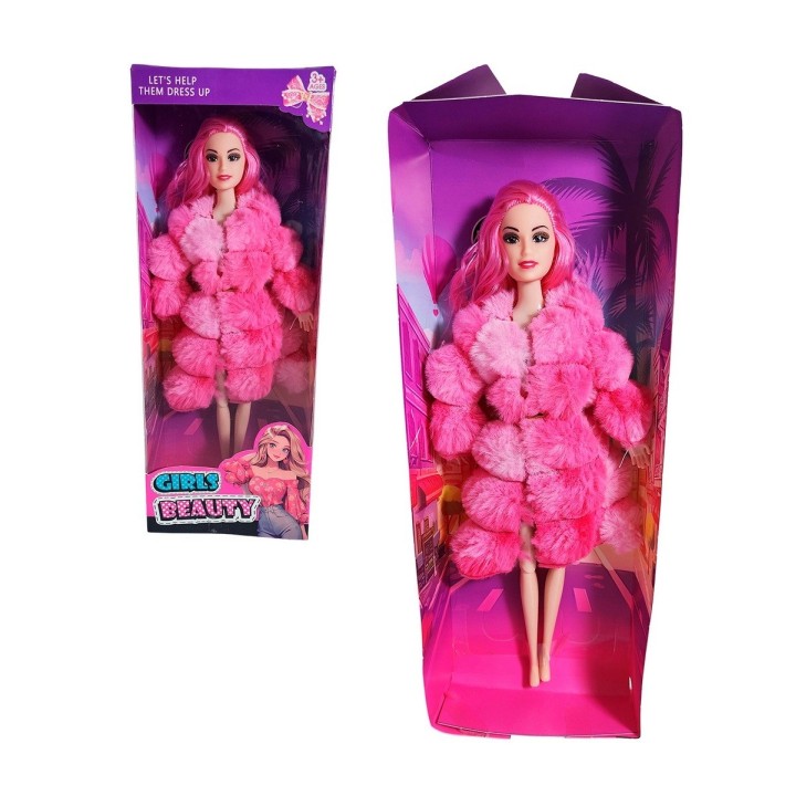 Muñeca Abrigo Peludo Juguete Interactivo Niña