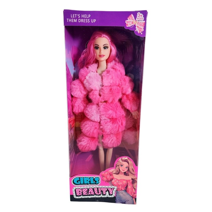 Muñeca Abrigo Peludo Juguete Interactivo Niña