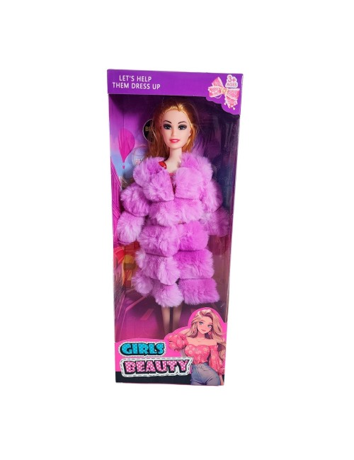 Muñeca Abrigo Peludo Juguete Interactivo Niña