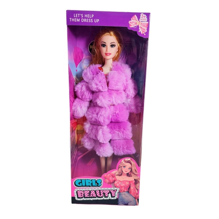 Muñeca Abrigo Peludo Juguete Interactivo Niña