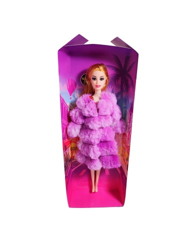 Muñeca Abrigo Peludo Juguete Interactivo Niña