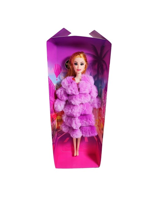 Muñeca Abrigo Peludo Juguete Interactivo Niña