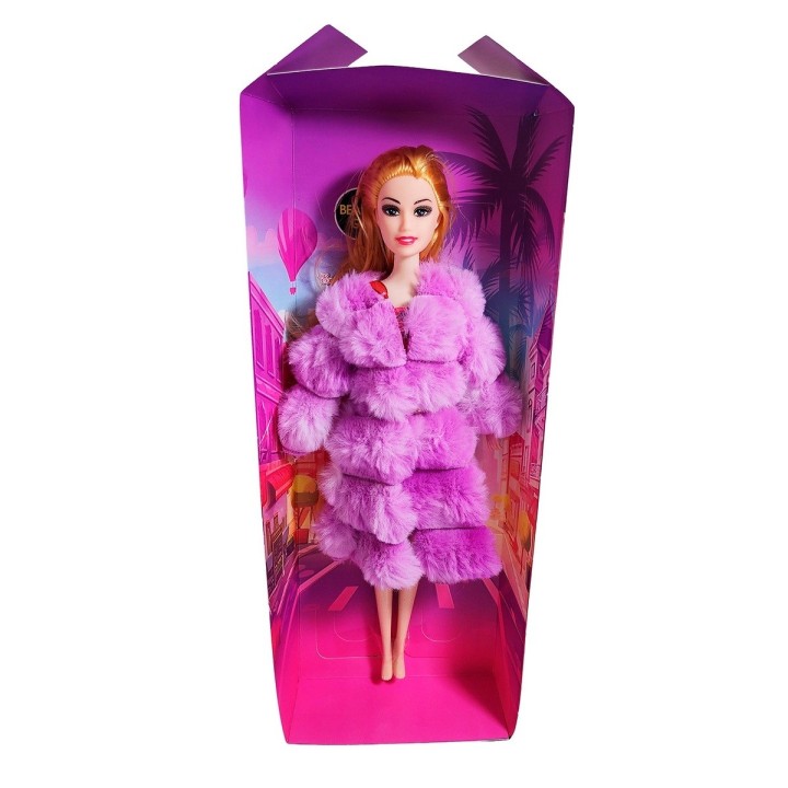 Muñeca Abrigo Peludo Juguete Interactivo Niña