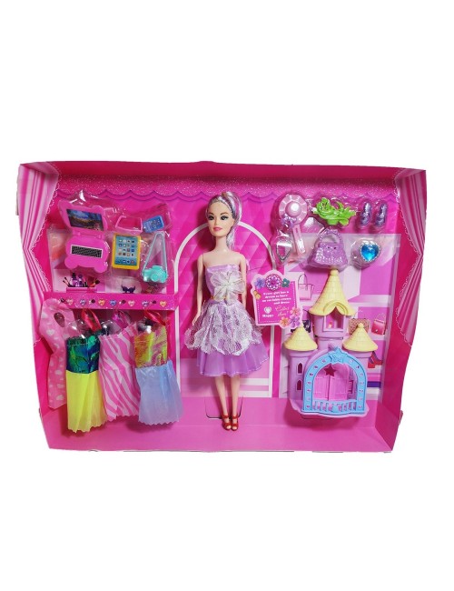 Muñeca Vestido Elegante Accesorios + Castillo Princesa Niñas