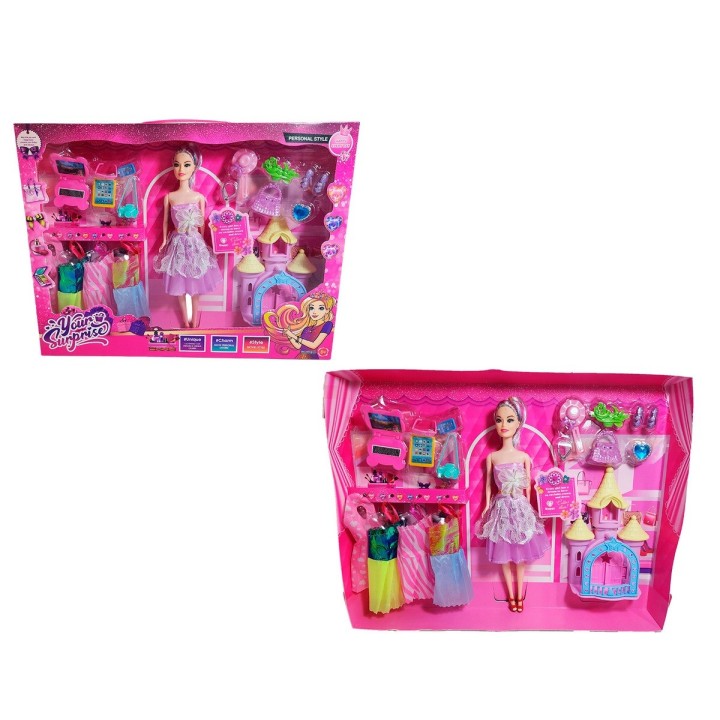 Muñeca Vestido Elegante Accesorios + Castillo Princesa Niñas