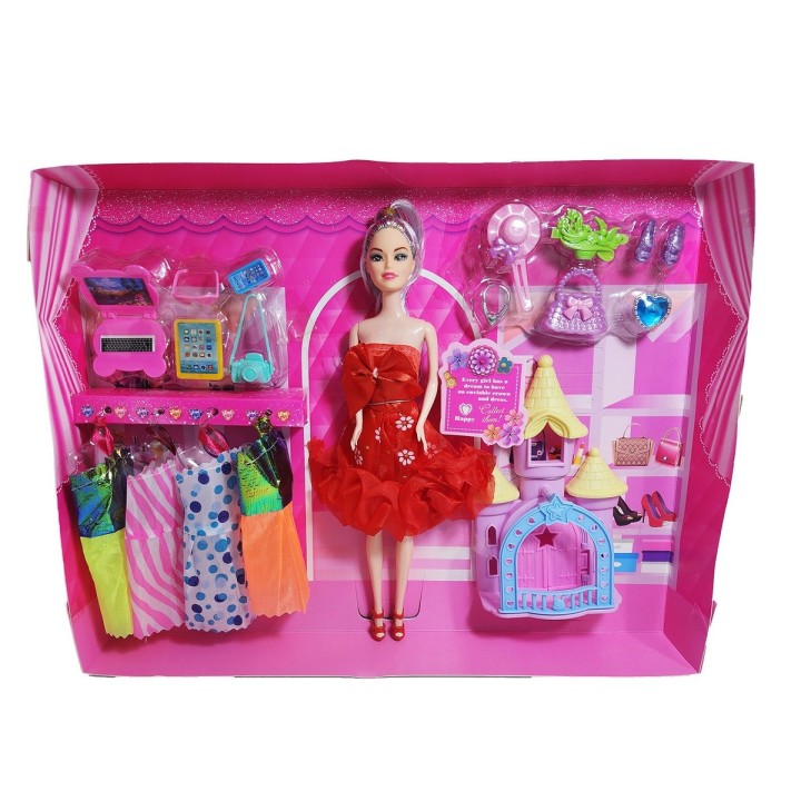 Muñeca Vestido Elegante Accesorios + Castillo Princesa Niñas