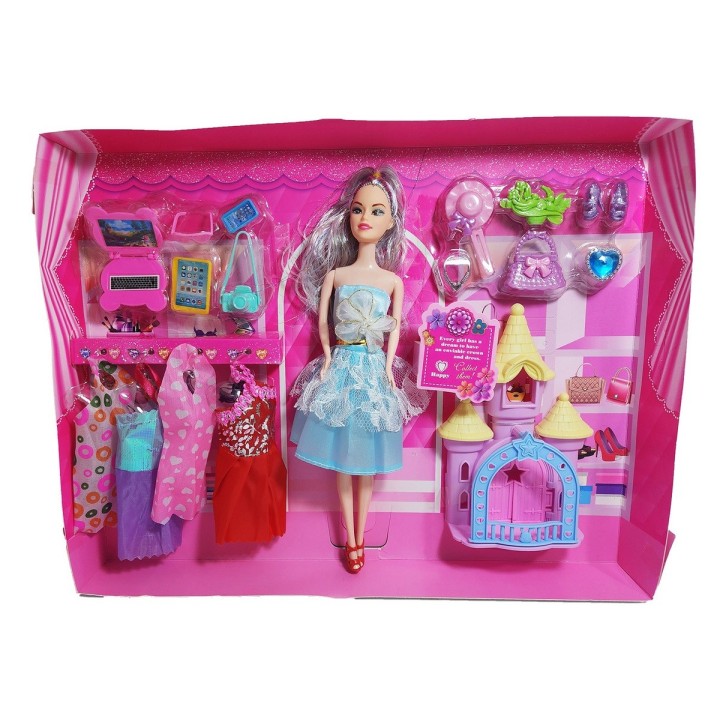 Muñeca Vestido Elegante Accesorios + Castillo Princesa Niñas