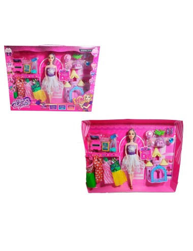 Muñeca Vestido Elegante Accesorios + Castillo Princesa Niñas