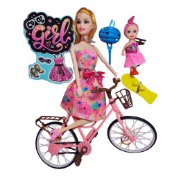 Muñeca E Hija En Bicicleta Juguete Niñas + Accesorios