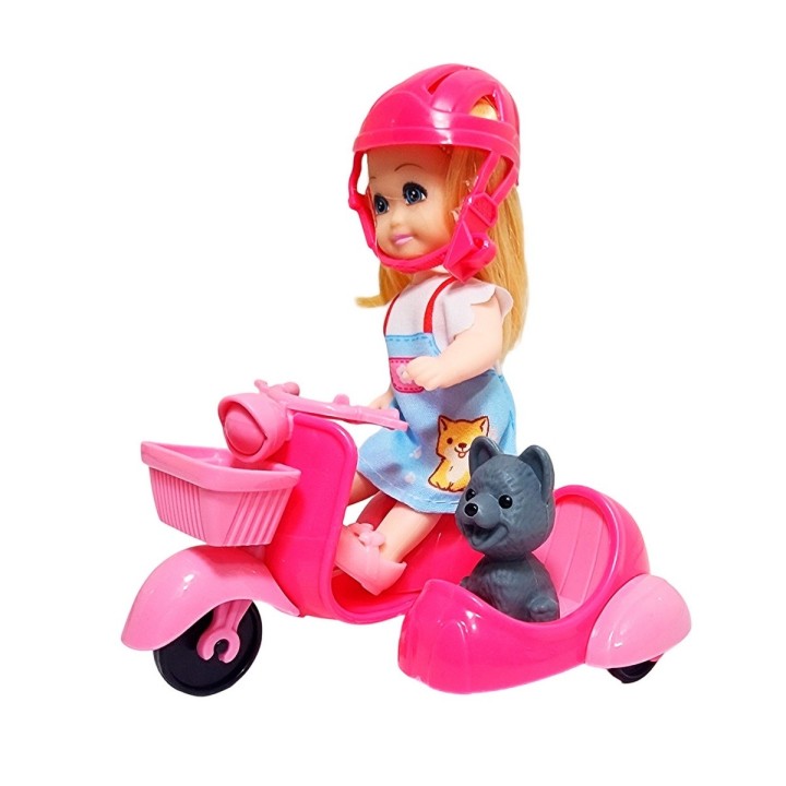 Muñeca En Moto Mascota Moticicleta Juguete Niñas Interactivo