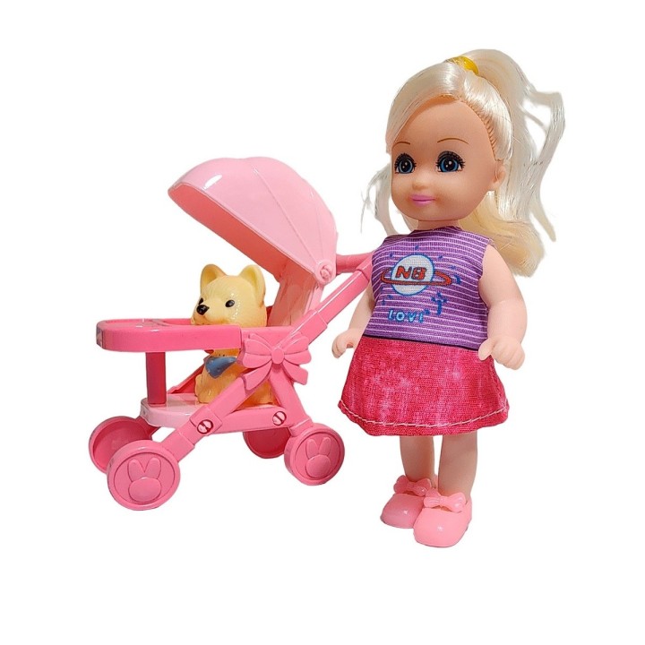 Muñeca En Coche Mascota Juguete Niñas Interactivo