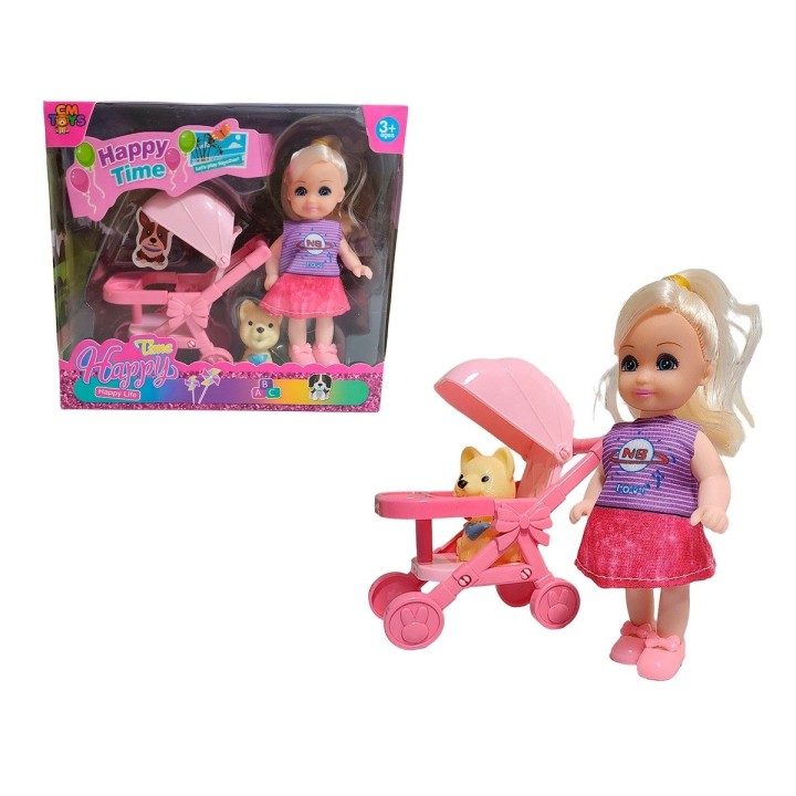 Muñeca En Coche Mascota Juguete Niñas Interactivo
