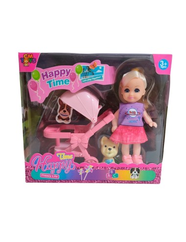 Muñeca En Coche Mascota Juguete Niñas Interactivo