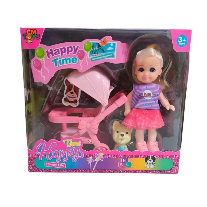 Muñeca En Coche Mascota Juguete Niñas Interactivo