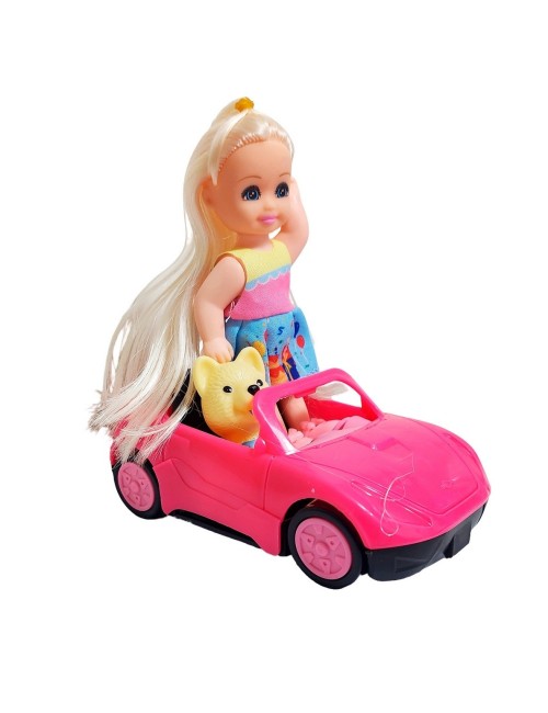 Muñeca En Carro Deportivo Mascota Juguete Niñas Interactivo